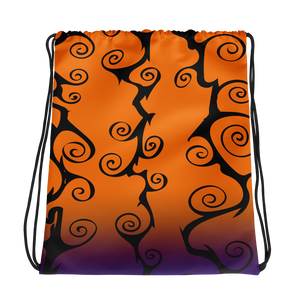 Spooky Halloween Colors Drawstring bag swirl pattern gift for goth