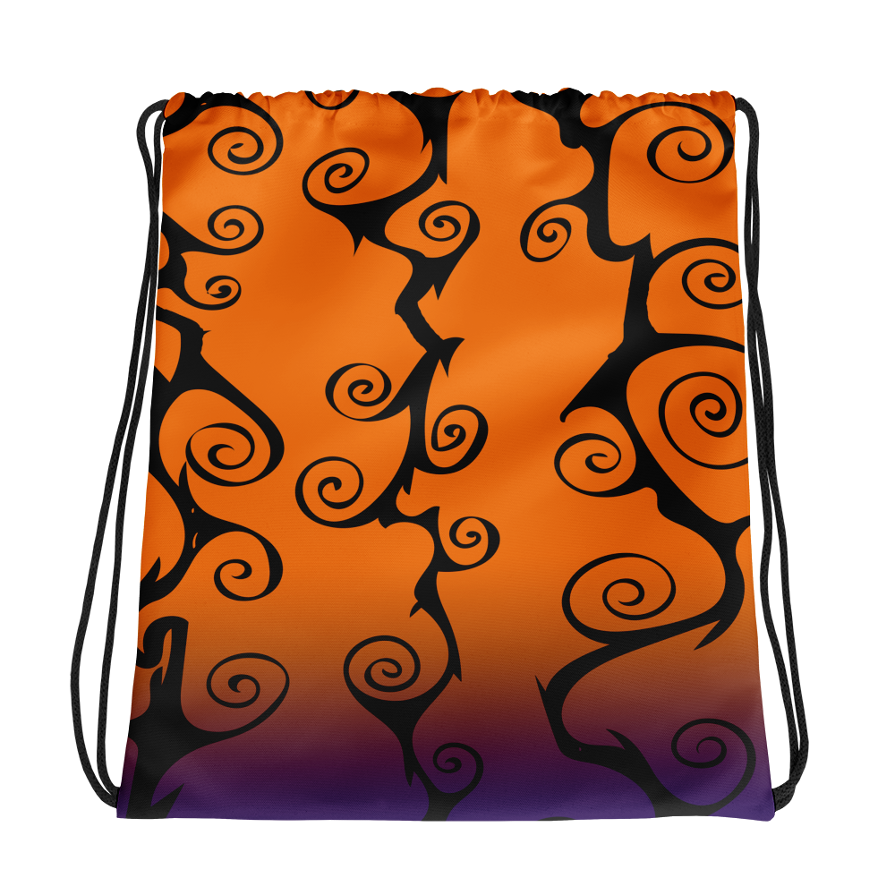 Spooky Halloween Colors Drawstring bag swirl pattern gift for goth