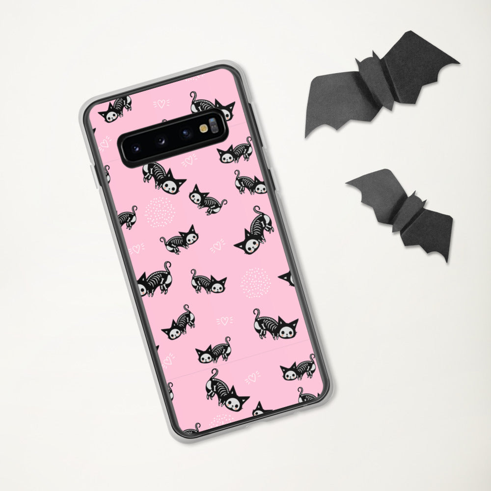 Pastel Goth Skeleton Cats Samsung Case