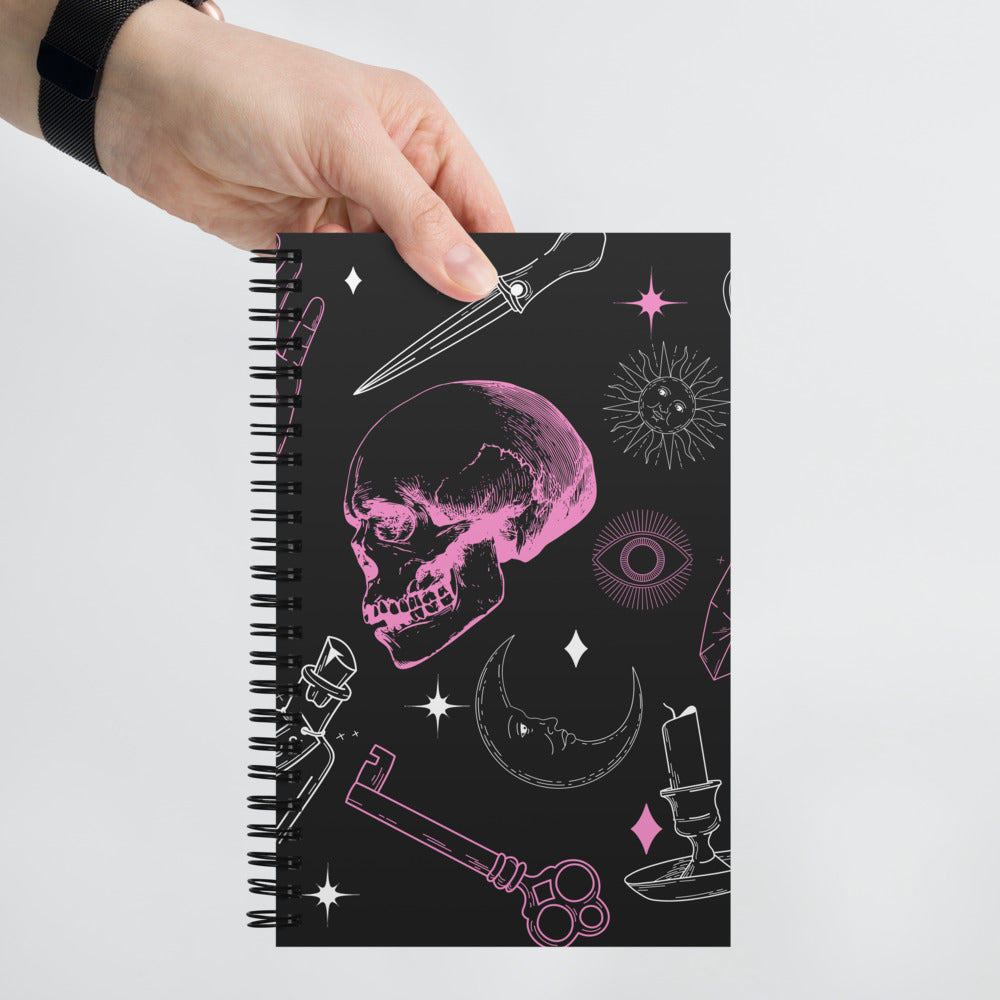 Skull and Potions blank Spiral notebook