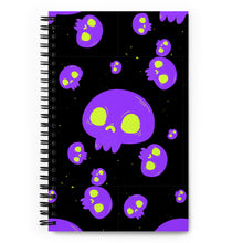 Load image into Gallery viewer, Purple Skulls Spiral notebook
