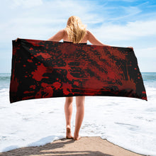 Load image into Gallery viewer, Blood Splatter Horror Beach Towel

