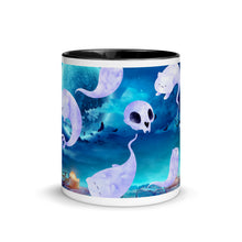 Load image into Gallery viewer, Ghost Cats Halloween Coffee Mug with Color Inside
