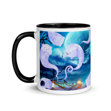 Load image into Gallery viewer, Ghost Cats Halloween Coffee Mug with Color Inside
