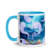 Load image into Gallery viewer, Ghost Cats Halloween Coffee Mug with Color Inside
