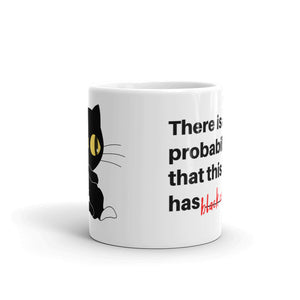 Funny Black Cat Fur White glossy mug
