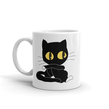 Load image into Gallery viewer, Black Cat Fur White glossy mug
