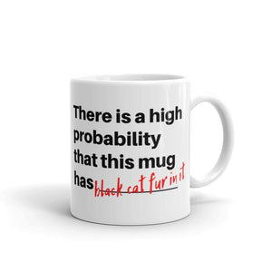 Funny Black Cat Fur White glossy mug