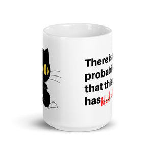 Funny Black Cat Fur White glossy mug