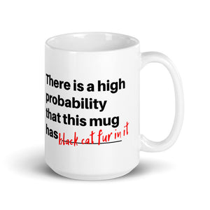Funny Black Cat Fur White glossy mug