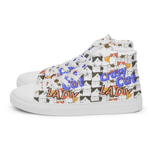 Load image into Gallery viewer, Crazy Cat Lady Women’s high top canvas shoes
