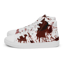 Load image into Gallery viewer, Covered in Blood Women’s high top canvas shoes Gift for Horror Fans
