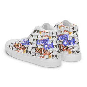 Crazy Cat Lady Women’s high top canvas shoes