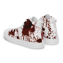 Load image into Gallery viewer, Covered in Blood Women’s high top canvas shoes Gift for Horror Fans
