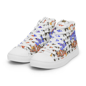 Crazy Cat Lady Women’s high top canvas shoes