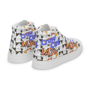 Crazy Cat Lady Women’s high top canvas shoes