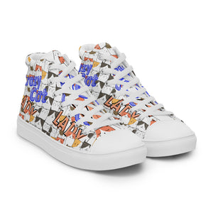Crazy Cat Lady Women’s high top canvas shoes