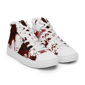 Covered in Blood Women’s high top canvas shoes Gift for Horror Fans